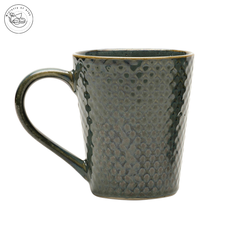 Ministry Of Klay Reptile Green with Golden Tint Ceramic Coffee Mugs / Microwave Safe, Set of 2, 300ml each