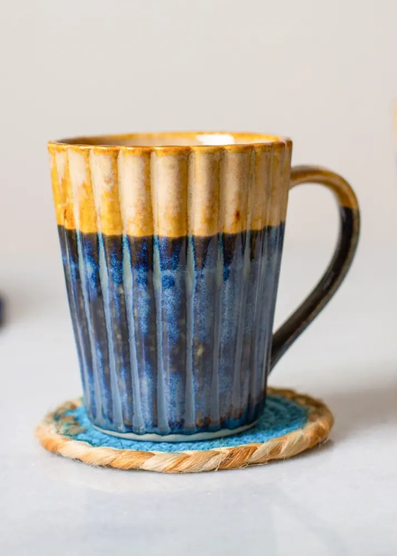 Dual Toned Ribbed Mugs