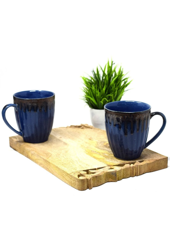 Midnight Blue Drip Mugs- Set of 2